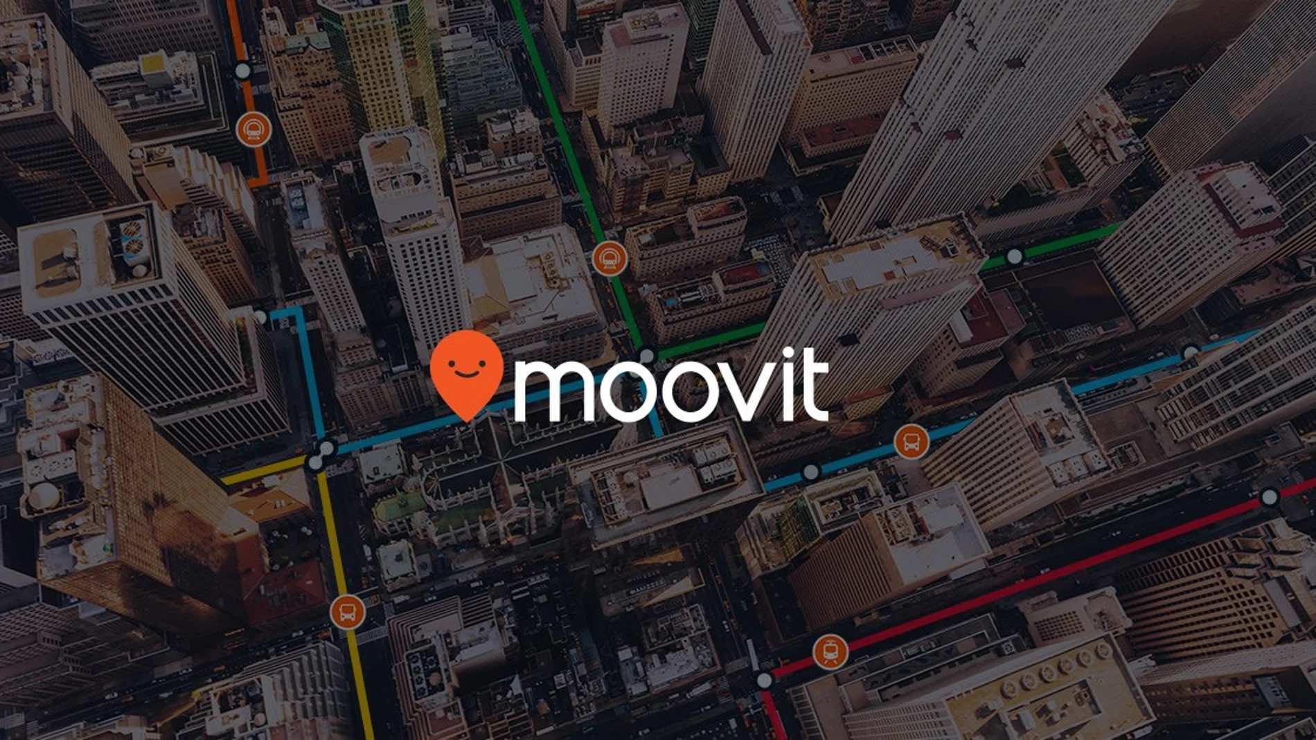 Moovit logo over a city