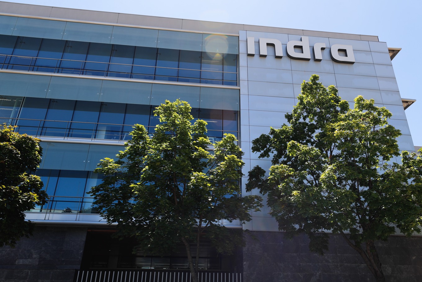 Indra office in the background
